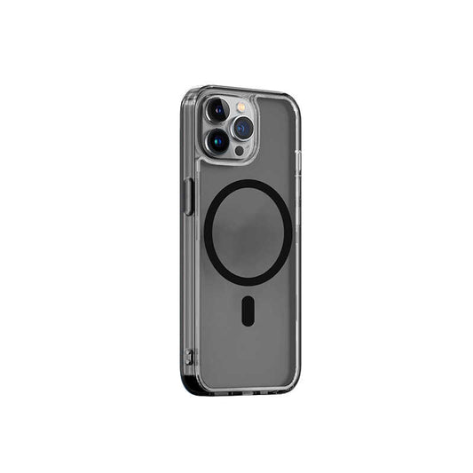 Apple iPhone 13 Pro Wiwu M-safe Şarj Özellikli Lens Korumalı Şeffaf Silikon Kapak Siyah