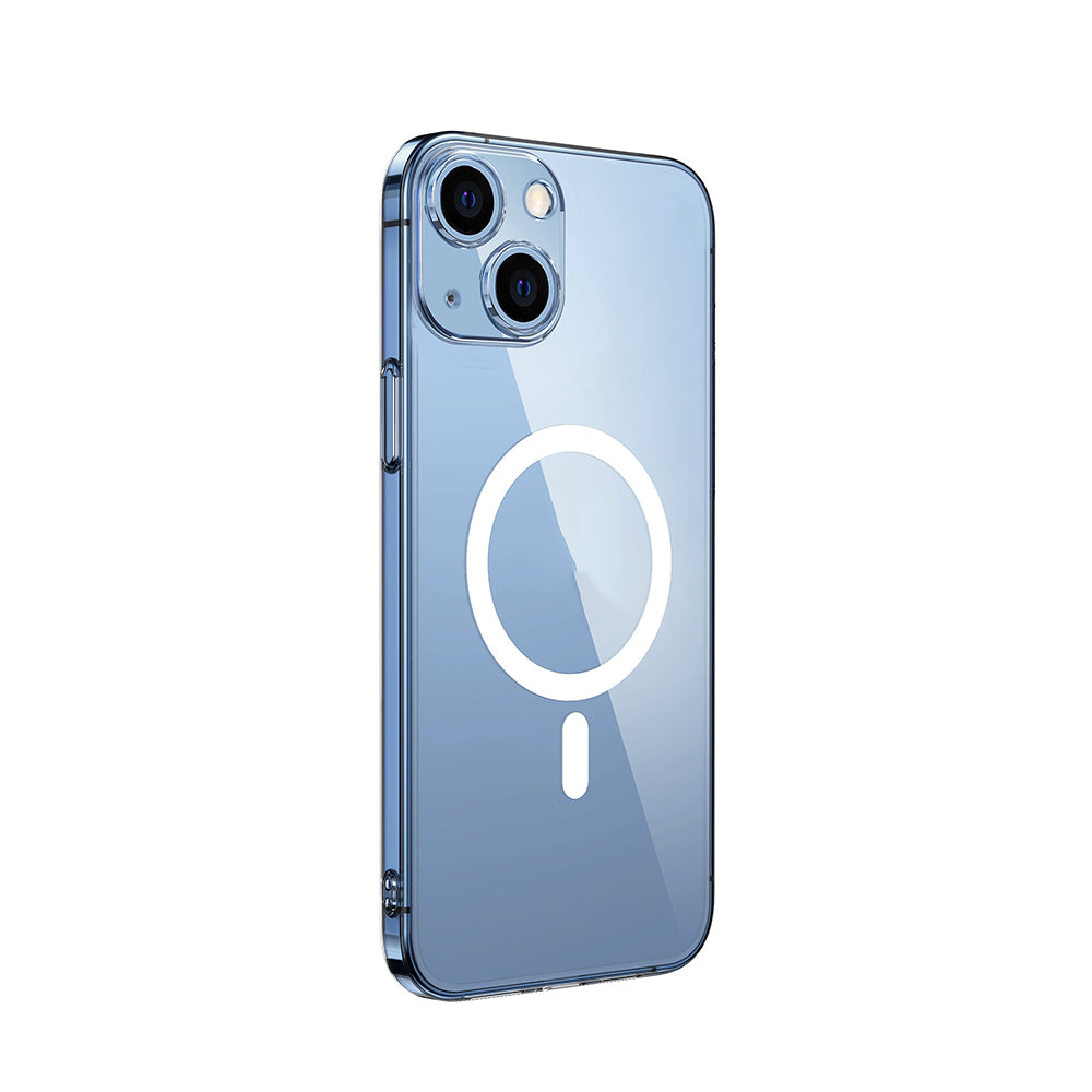 Apple iPhone 14 Kamera Korumalı M-Safe Şarj Özellikli Şeffaf Zore London Sert PC Kapak