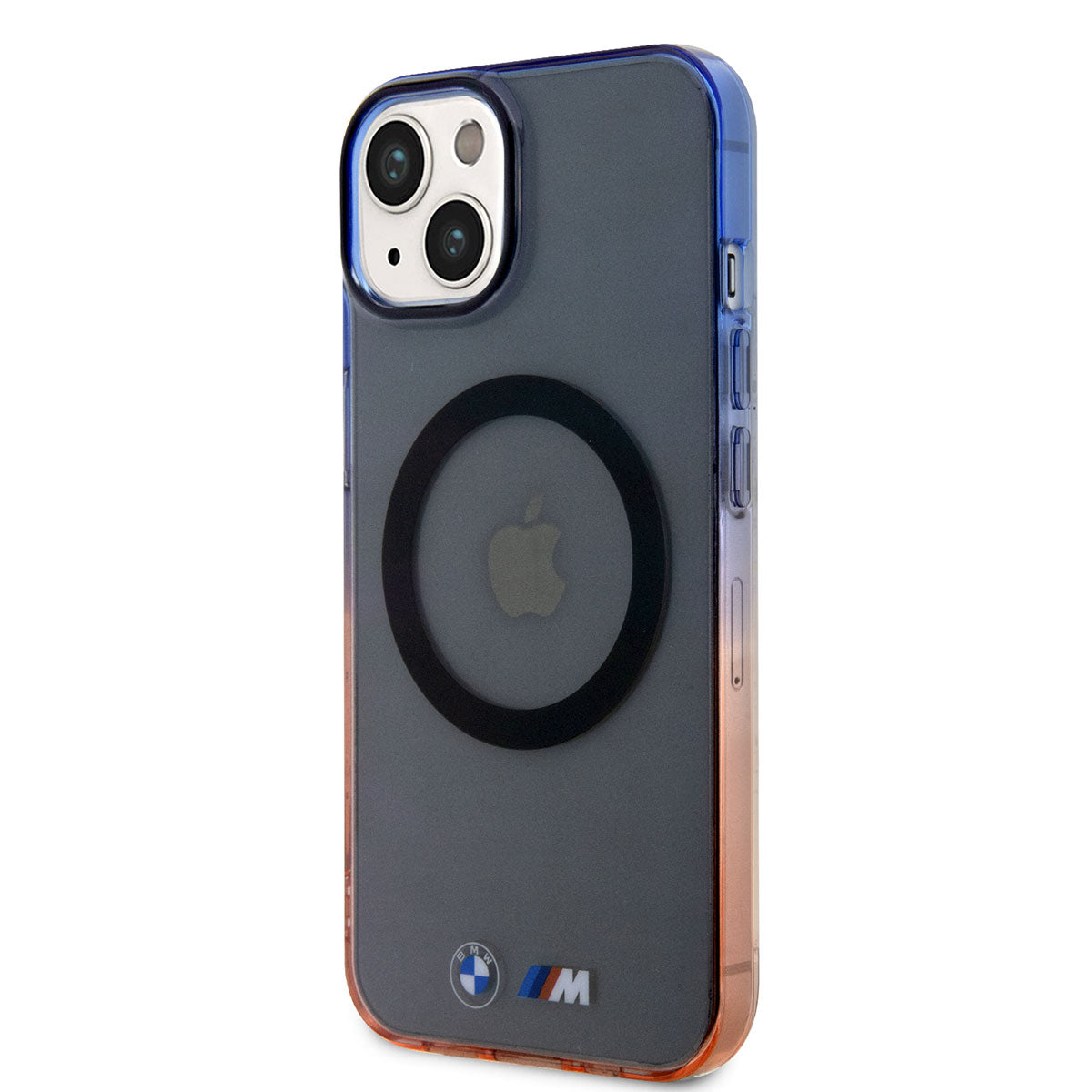 Apple iPhone 14 Kılıf BMW M-safe Şarj Özellikli Transparan Renk Geçişli Dizayn Kapak Gri