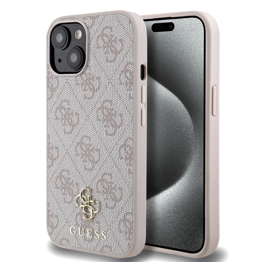 Apple iPhone 14 Kılıf Guess Orjinal Lisanslı M-safe Şarj Özellikli Small 4G Classic Kapak Pembe