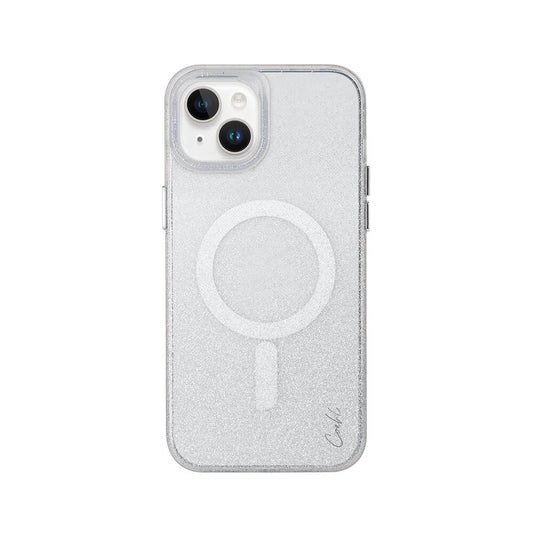 Apple iPhone 14 Kılıf M-safe Şarj Özellikli Simli Arka Yüzey Coehl Lumino Kapak Gümüş