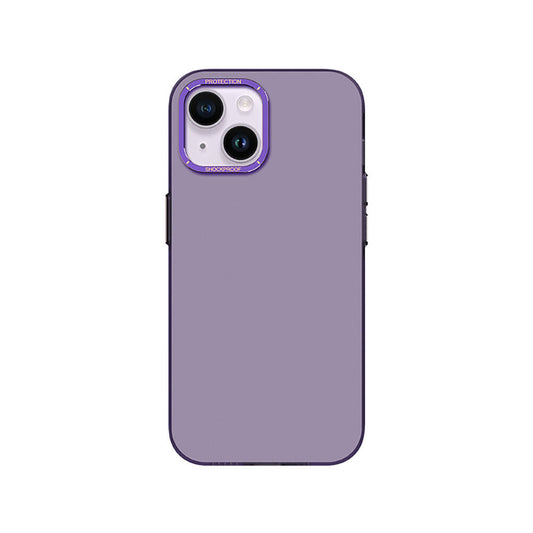 Apple iPhone 14 Kılıf Metal Kamera Çerçeveli Recci Glaze Serisi Kapak Beyaz