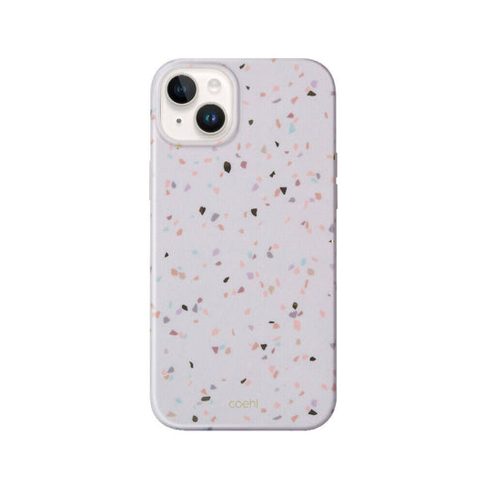 Apple iPhone 14 Kılıf Mozaik Desenli Coehl Terrazzo Kapak Gri