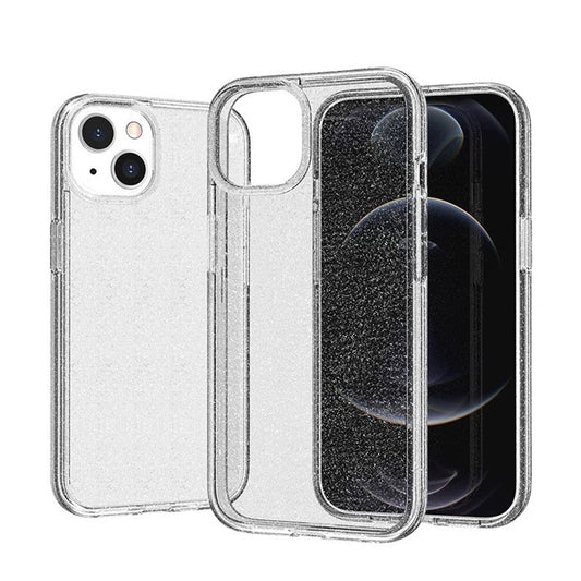 Apple iPhone 14 Kılıf Parlayan Simli Şeffaf Zore Redos Kapak