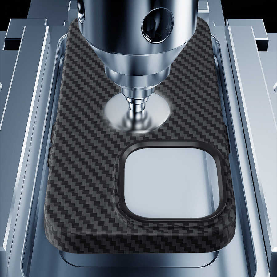 Apple iPhone 14 Kılıf Wiwu Karbon Fiber Görünümlü M-safe Wireless Şarj Özellikli Kabon Kapak Mavi