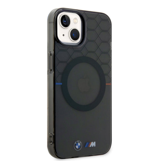 Apple iPhone 14 Plus Kılıf BMW M-safe Şarj Özellikli Transparan M Dizayn Kapak Gri