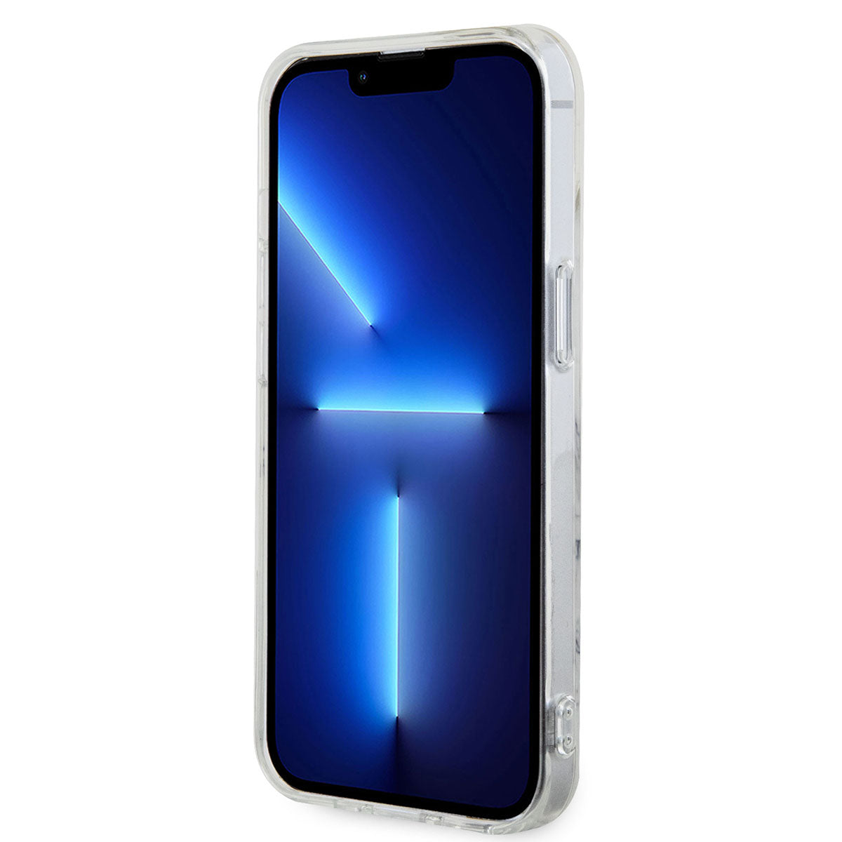 Apple iPhone 14 Plus Kılıf GUESS M-safe Şarj Özellikli Mermer Desenli Kapak Beyaz