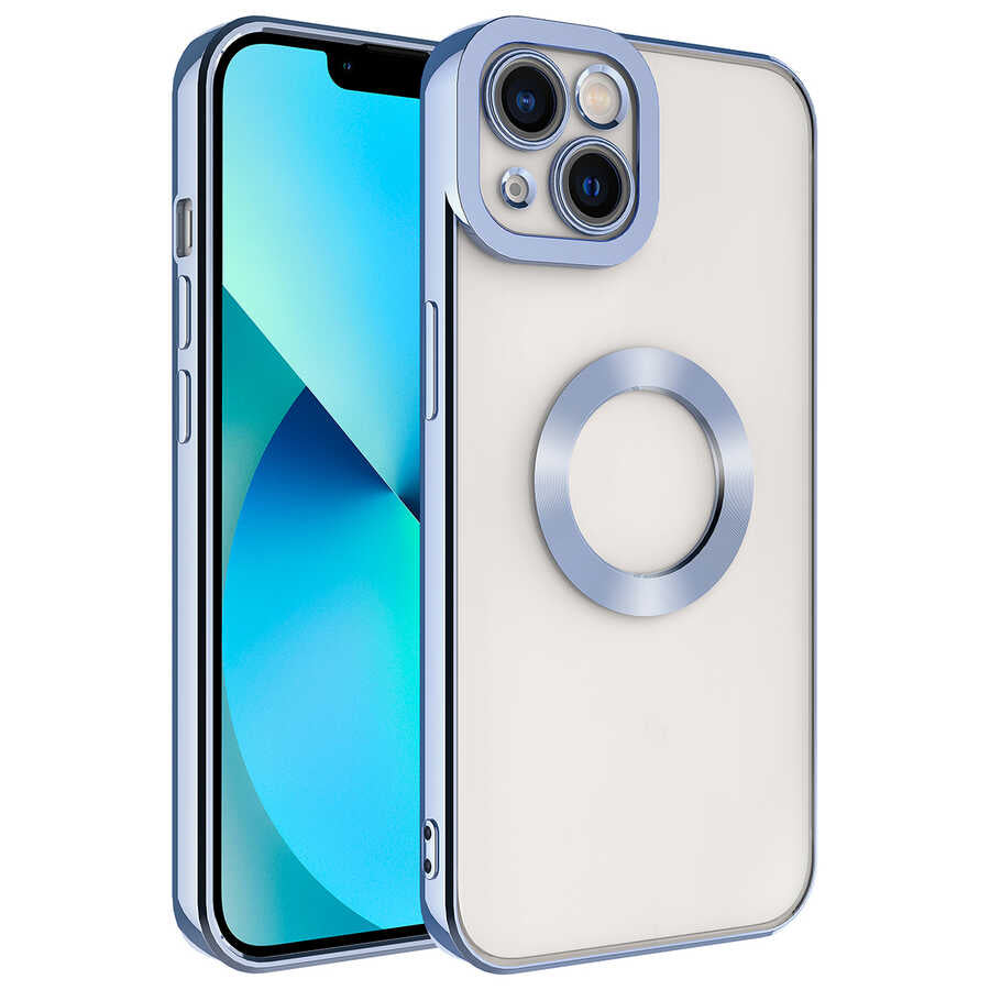Apple iPhone 14 Plus Kılıf Kamera Korumalı Logo Gösteren Zore Omega Kapak