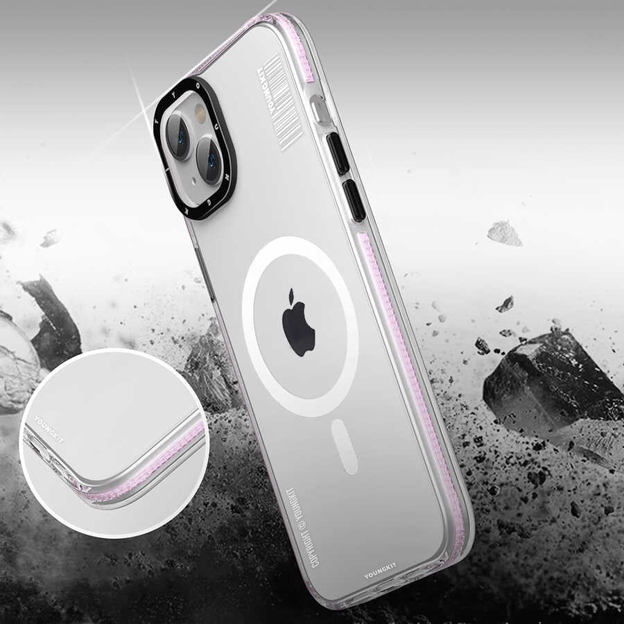Apple iPhone 14 Plus Kılıf M-safe Şarj Özellikli YoungKit Exquisite Serisi Kapak Siyah