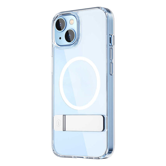 Apple iPhone 14 Plus Kılıf Standlı M-safe Wireless Şarj Özellikli Wiwu Aurora Serisi Kapak Renksiz
