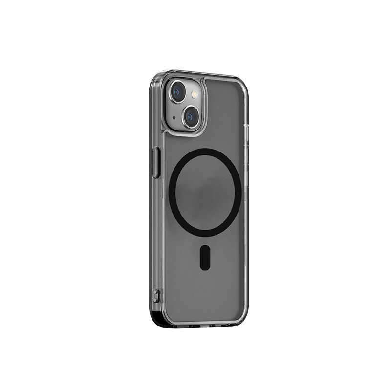 Apple iPhone 14 Plus Wiwu M-safe Şarj Özellikli Lens Korumalı Şeffaf Silikon Kapak Siyah