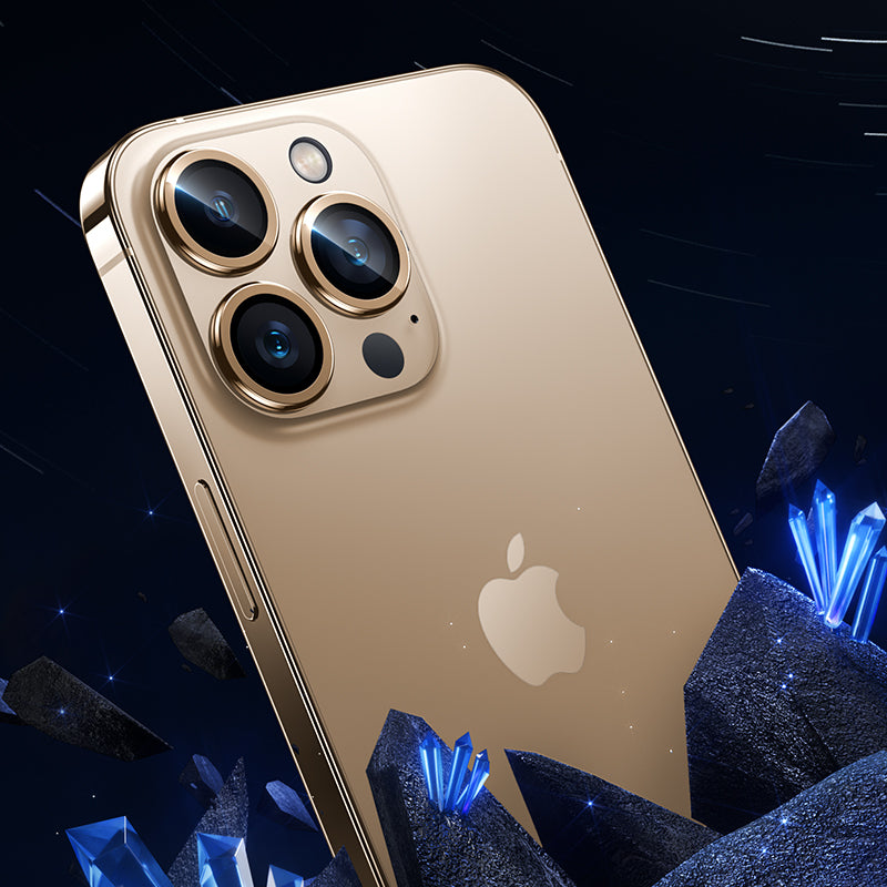 Apple iPhone 14 Pro Benks DR Safir Kamera Lens Koruyucu Gold