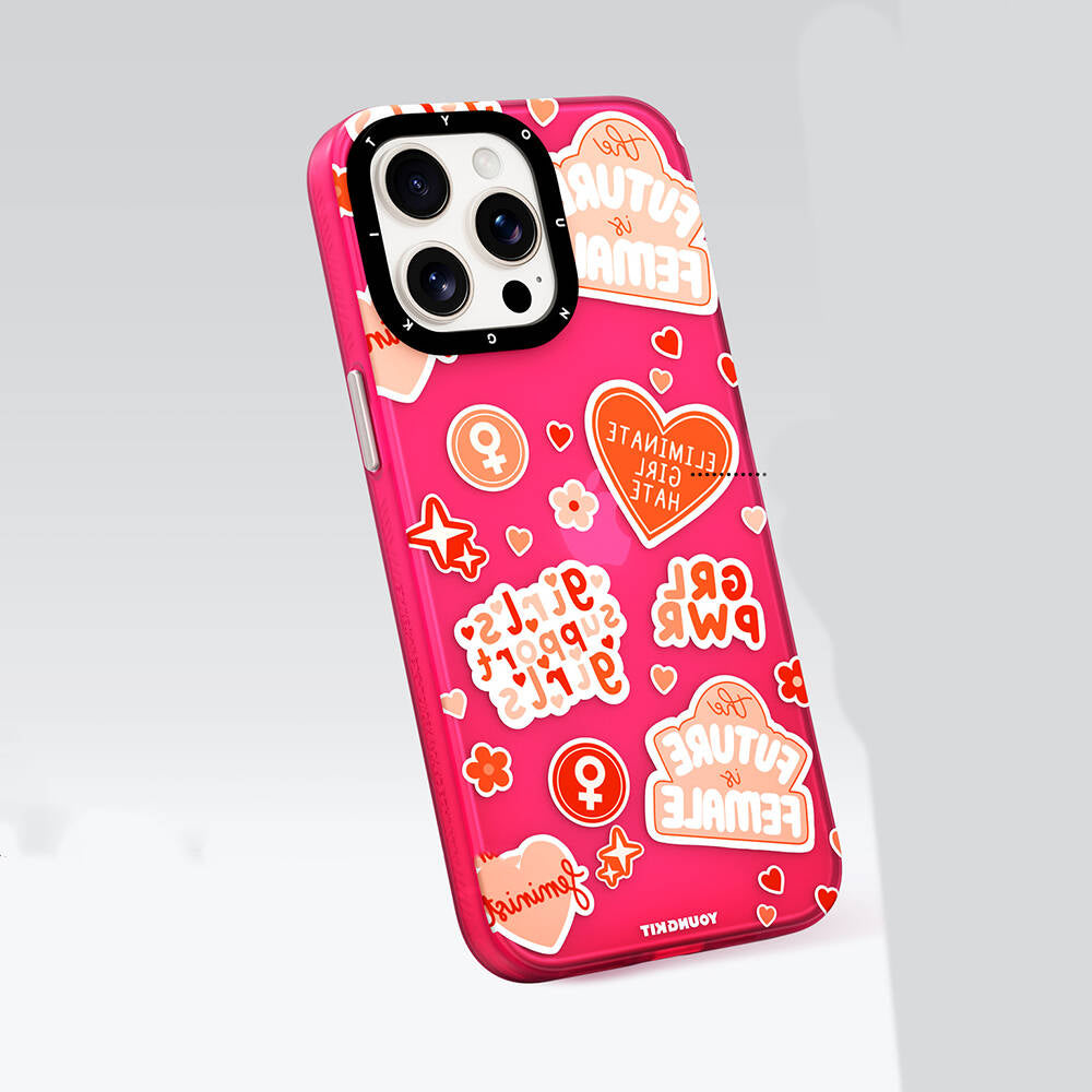 Apple iPhone 14 Pro Kılıf Bethany Green Tasarımlı Youngkit Sweet Language Kapak Gri