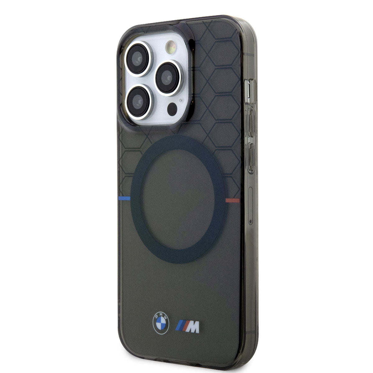 Apple iPhone 14 Pro Kılıf BMW M-safe Şarj Özellikli Transparan M Dizayn Kapak Gri