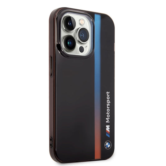 Apple iPhone 14 Pro Kılıf BMW Orjinal Lisanslı Renk Geçişli Çizgili Dizayn Kapak Siyah