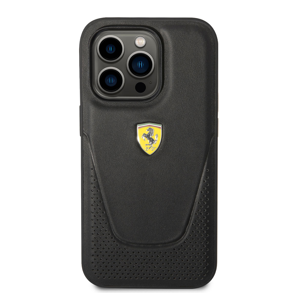 Apple iPhone 14 Pro Kılıf Ferrari Deri Delikli Dizayn Kapak Kırmızı