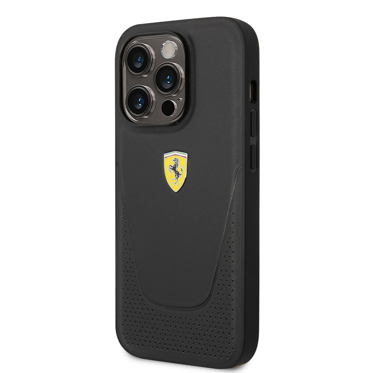 Apple iPhone 14 Pro Kılıf Ferrari Deri Delikli Dizayn Kapak Kırmızı