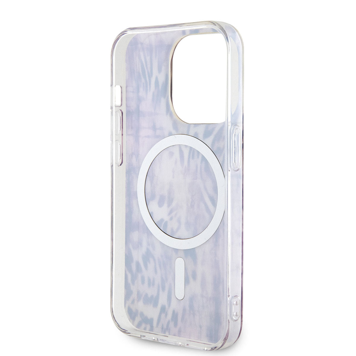 Apple iPhone 14 Pro Kılıf GUESS M-safe Şarj Özellikli Leopar Desenli Kapak Kahverengi