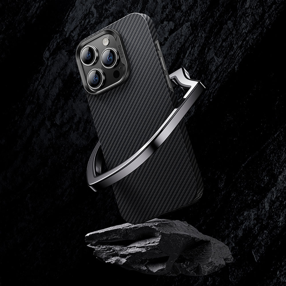 Apple iPhone 14 Pro Kılıf Karbon Fiber Benks 600D Essential Kevlar Kapak Siyah