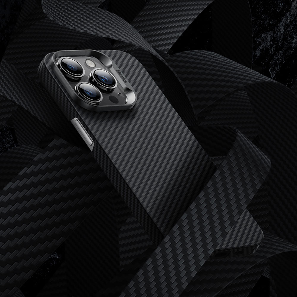 Apple iPhone 14 Pro Kılıf Karbon Fiber Benks 600D Essential Kevlar Kapak Siyah