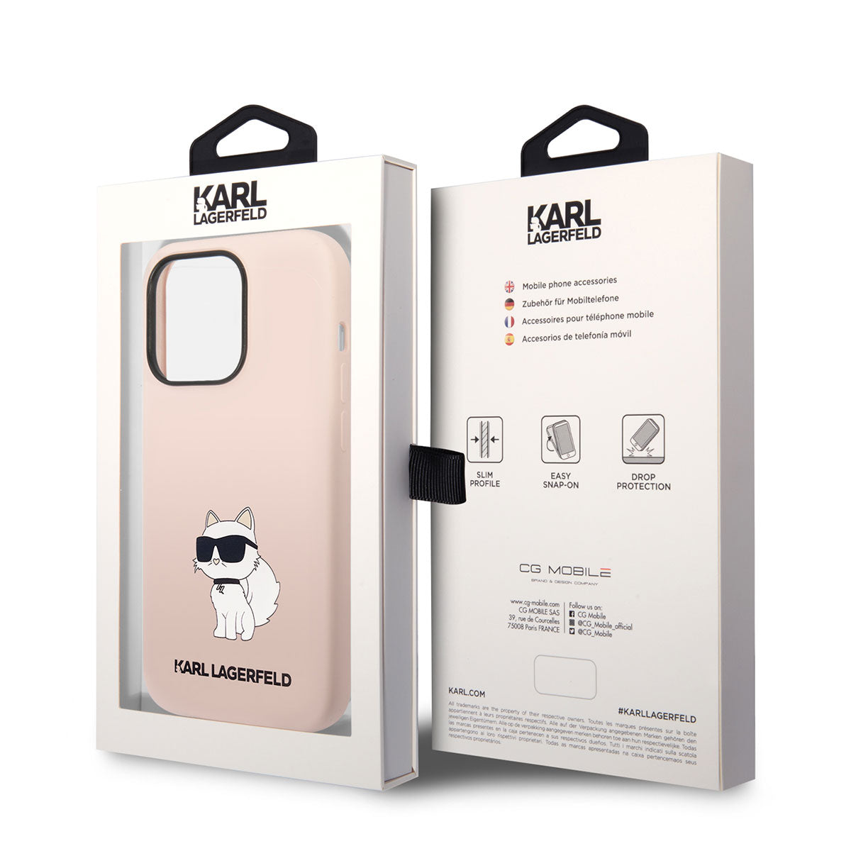 Apple iPhone 14 Pro Kılıf Karl Lagerfeld Silikon Choupette Dizayn Kapak Pembe