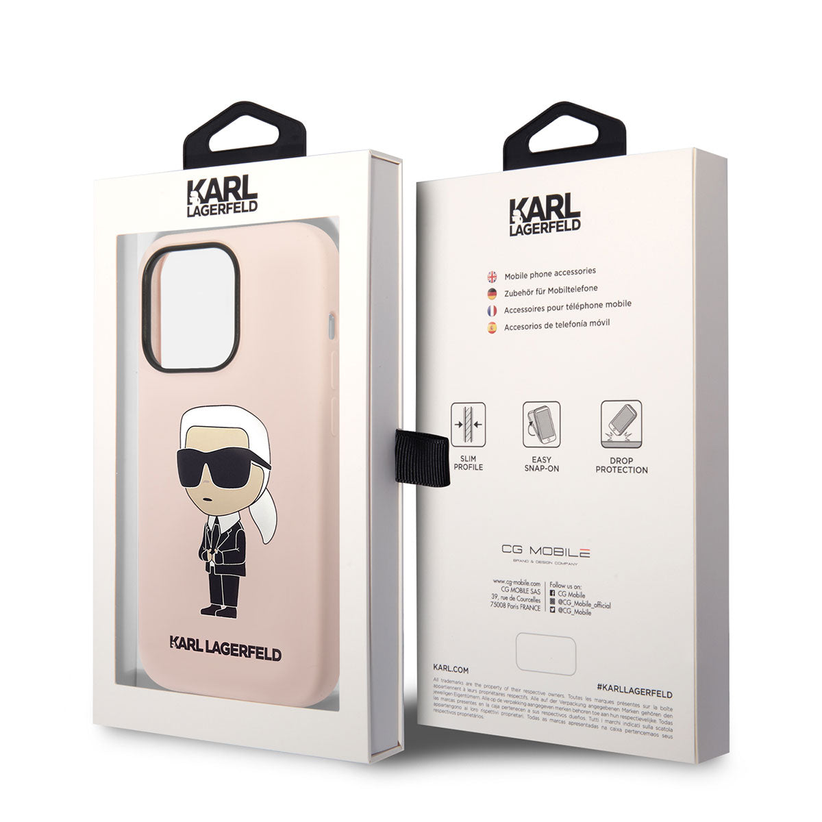 Apple iPhone 14 Pro Kılıf Karl Lagerfeld Silikon Karl Dizayn Kapak Pembe