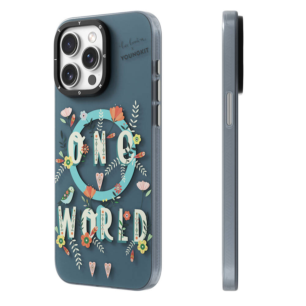 Apple iPhone 14 Pro Kılıf M-safe Şarj Özellikli Bee Brown Tasarımlı Youngkit Colorful Life Serisi Kapak Turkuaz