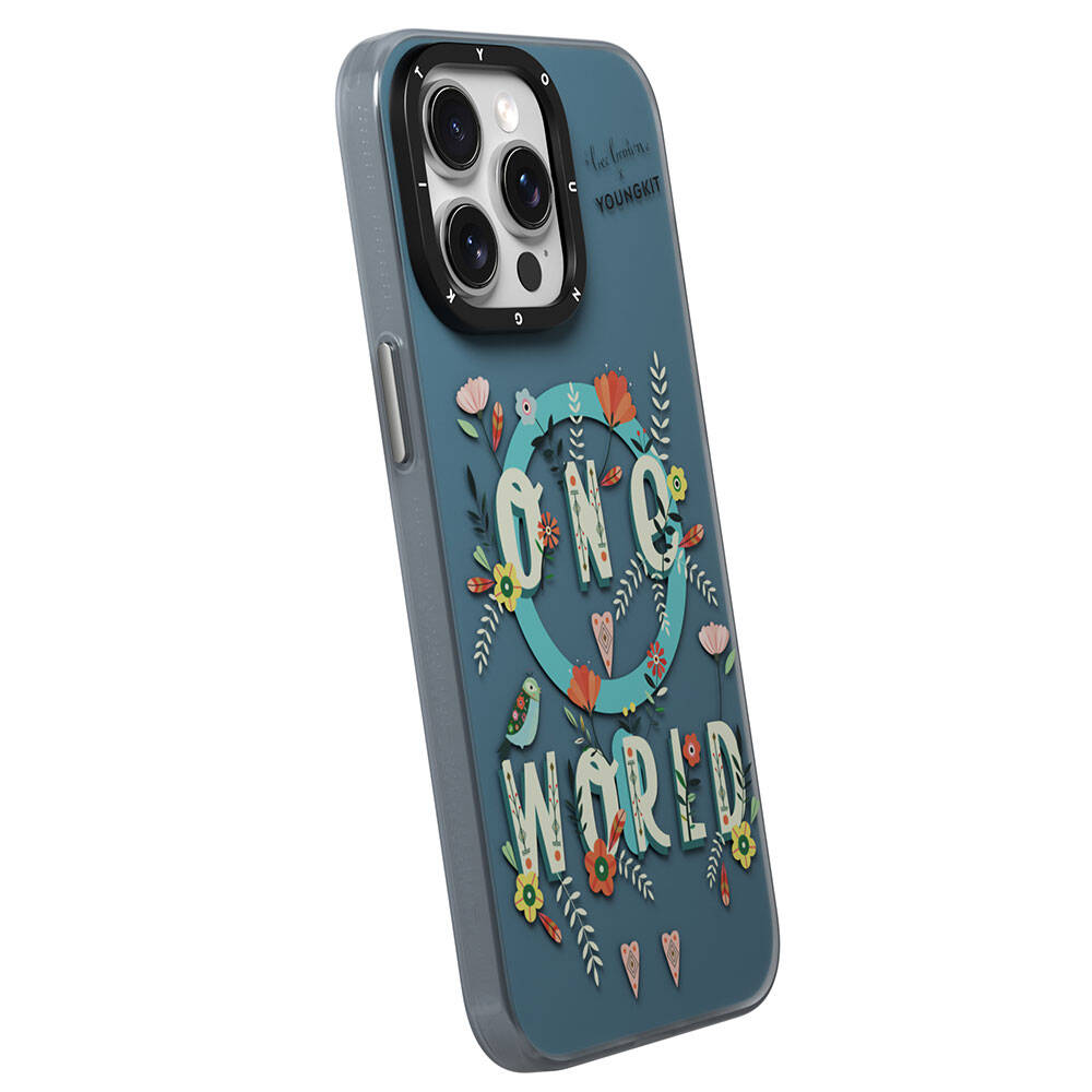 Apple iPhone 14 Pro Kılıf M-safe Şarj Özellikli Bee Brown Tasarımlı Youngkit Colorful Life Serisi Kapak Sarı
