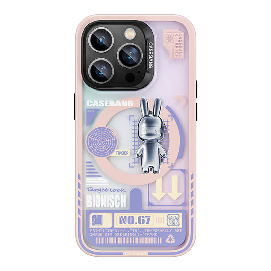 Apple iPhone 14 Pro Kılıf M-safe Şarj Özellikli Benks Casebang Rabbit Kapak Pembe