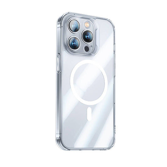 Apple iPhone 14 Pro Kılıf M-safe Şarj Özellikli Benks Magnetic Shiny Glass Serisi Kapak Renksiz