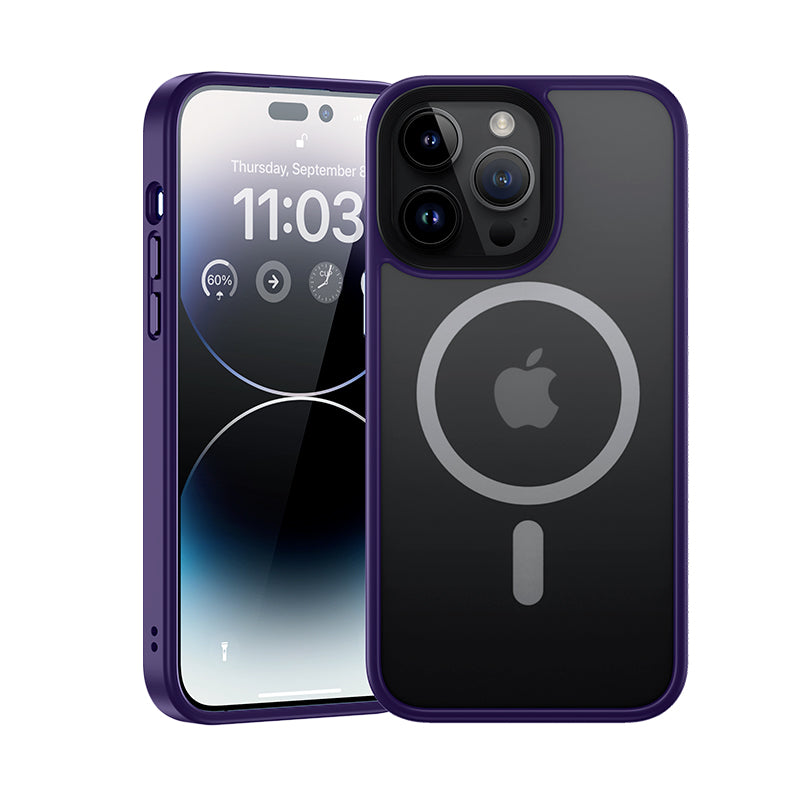 Apple iPhone 14 Pro Kılıf M-safe Şarj Özellikli Benks Mist Hybrid Kapak Siyah