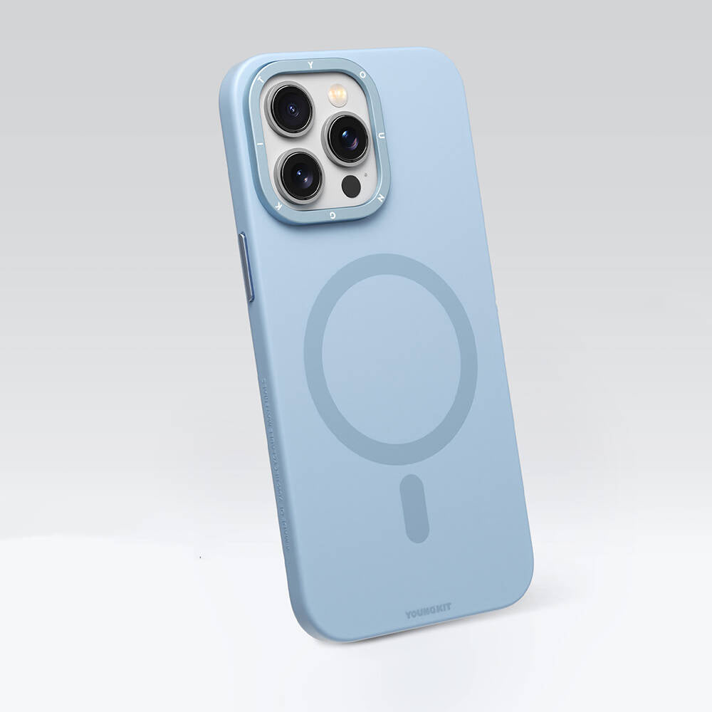 Apple iPhone 14 Pro Kılıf M-safe Şarj Özellikli Çizilmeye ve Aşınmaya Dayanıklı Youngkit Velvet Serisi Kapak Siyah