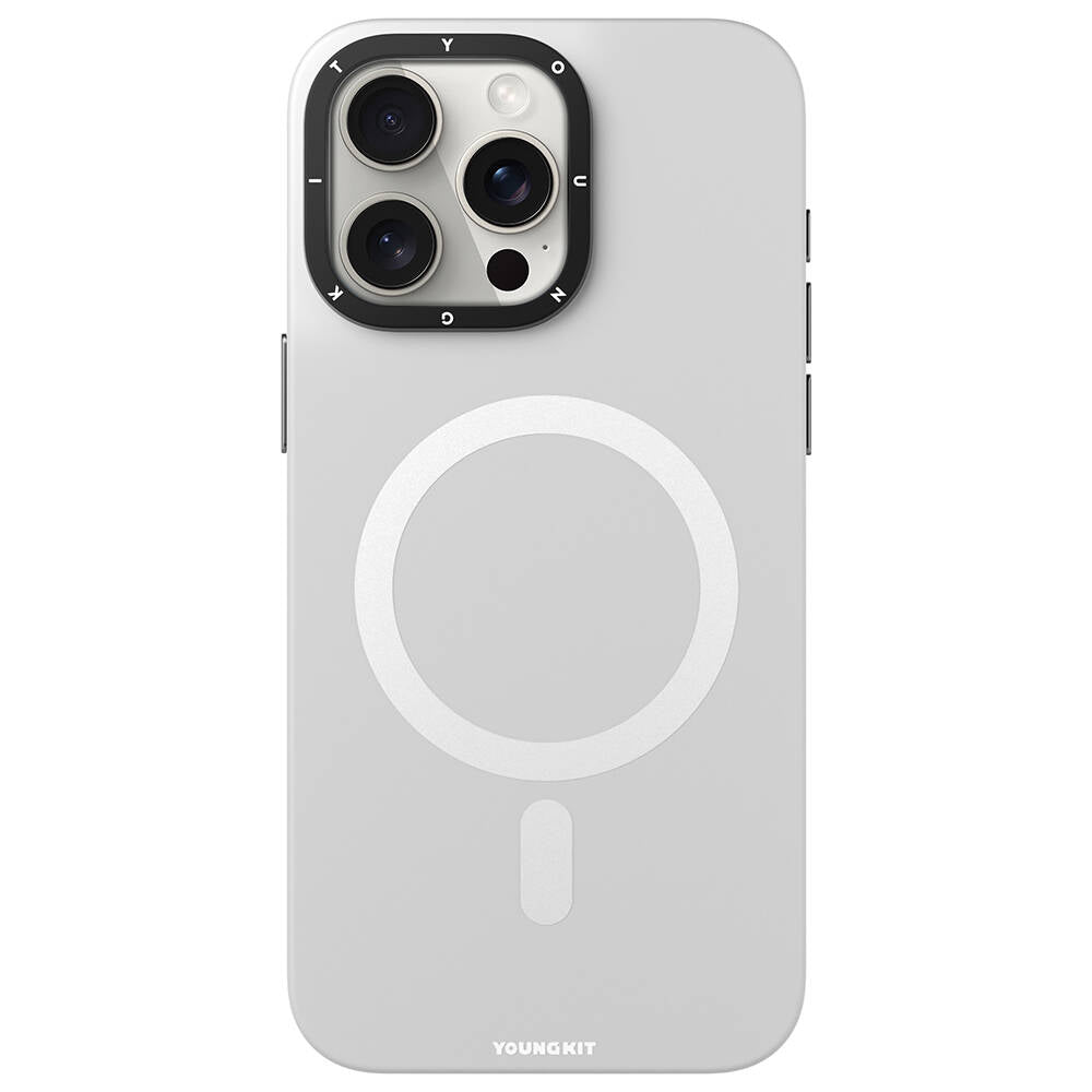 Apple iPhone 14 Pro Kılıf M-safe Şarj Özellikli Çizilmeye ve Aşınmaya Dayanıklı Youngkit Velvet Serisi Kapak Pembe