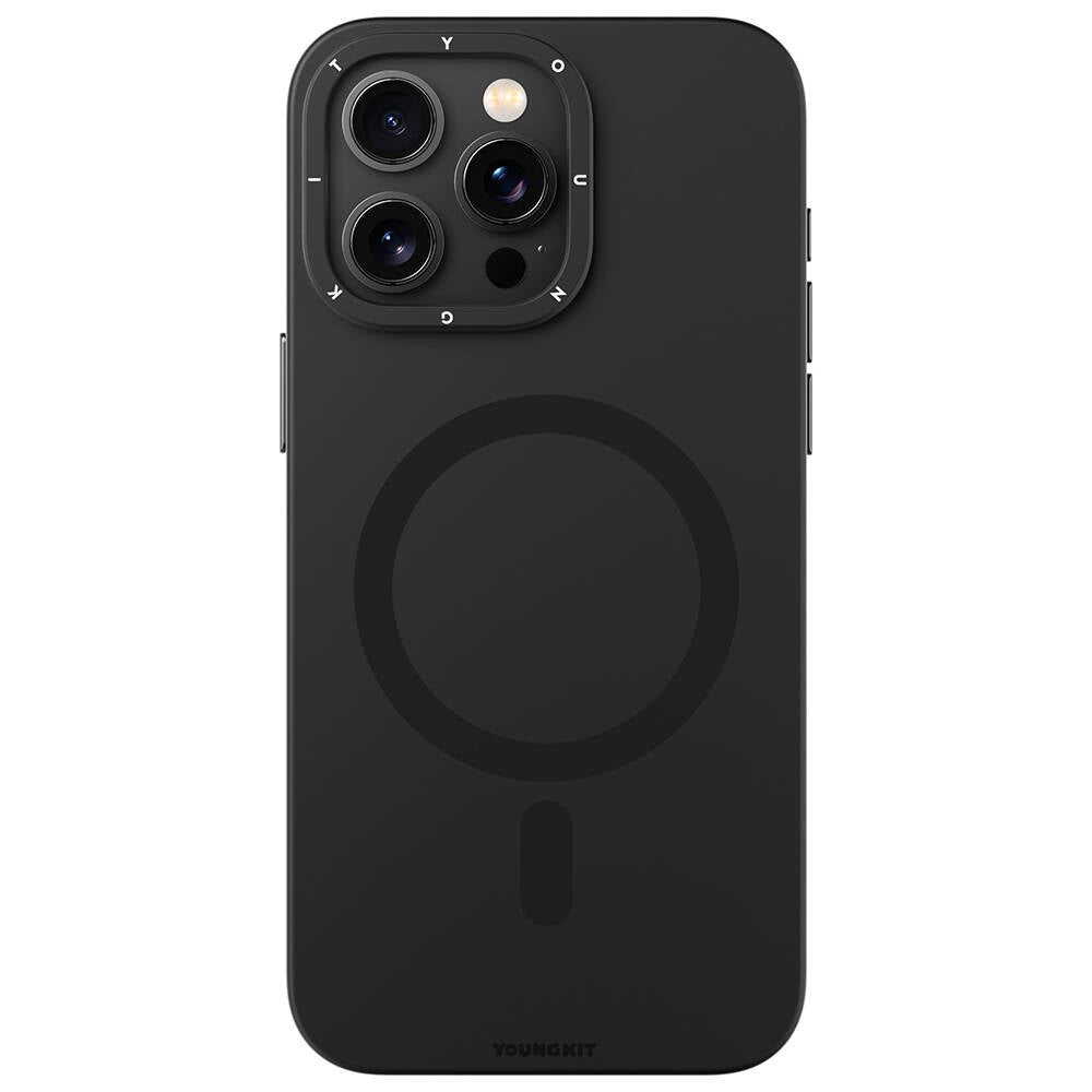 Apple iPhone 14 Pro Kılıf M-safe Şarj Özellikli Çizilmeye ve Aşınmaya Dayanıklı Youngkit Velvet Serisi Kapak Pembe