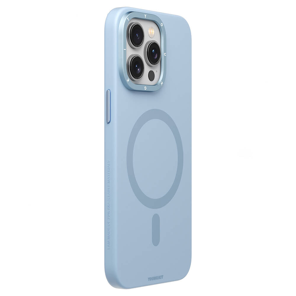 Apple iPhone 14 Pro Kılıf M-safe Şarj Özellikli Çizilmeye ve Aşınmaya Dayanıklı Youngkit Velvet Serisi Kapak Pembe