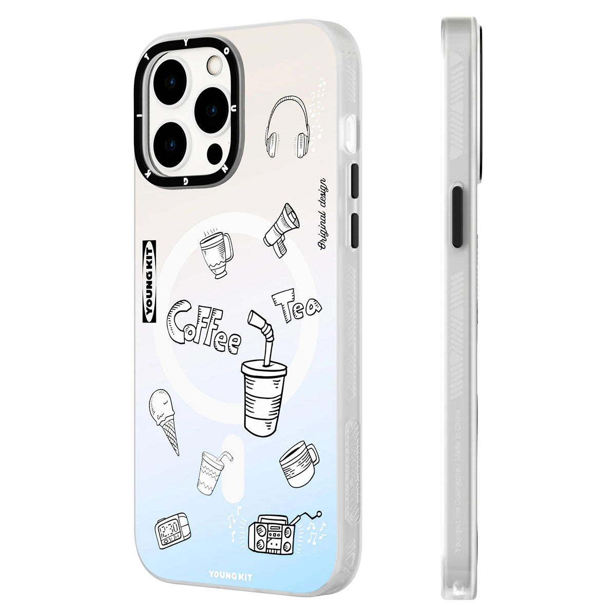 Apple iPhone 14 Pro Kılıf M-safe Şarj Özellikli Desenli Youngkit Plaything Serisi Kapak Mor