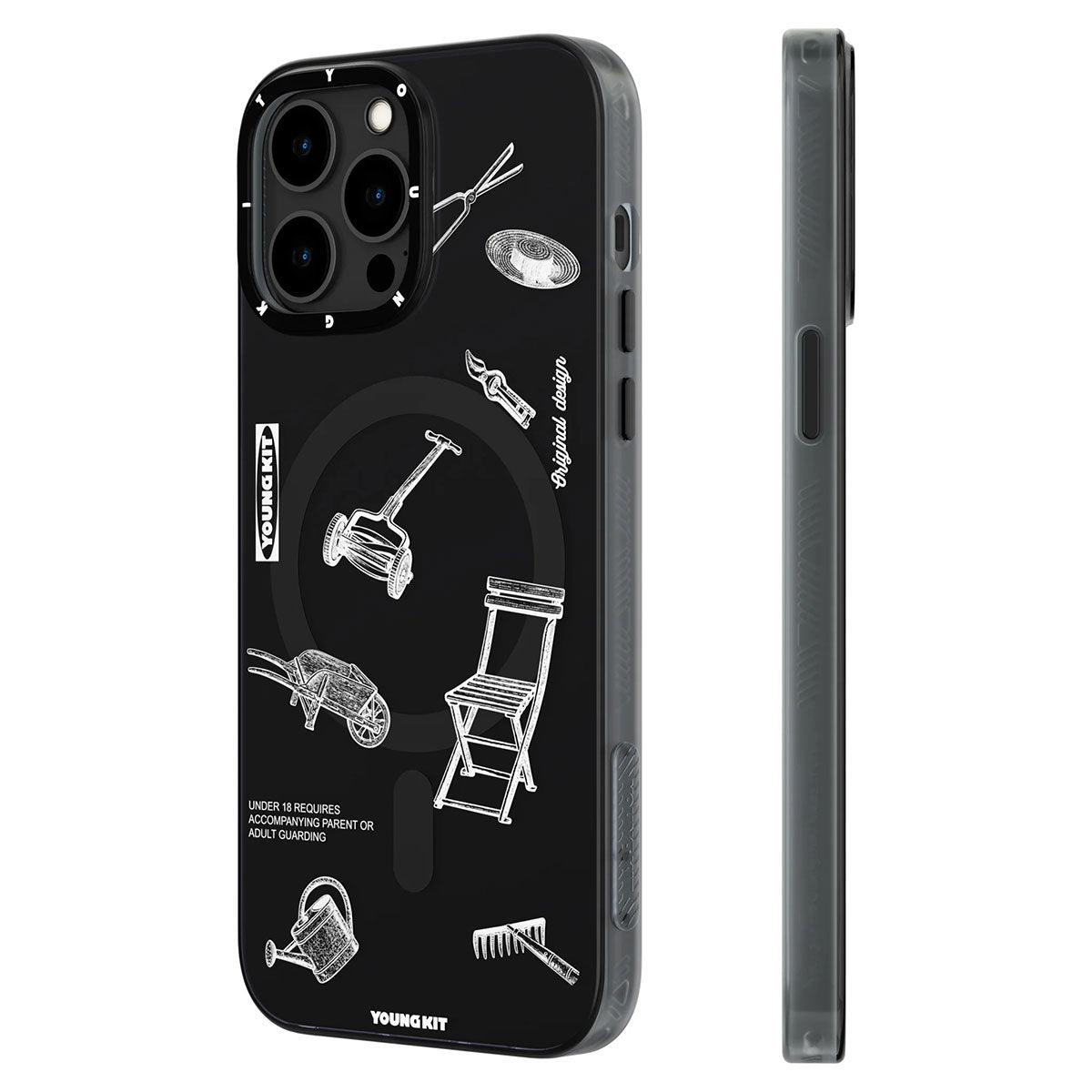 Apple iPhone 14 Pro Kılıf M-safe Şarj Özellikli Desenli Youngkit Plaything Serisi Kapak Mor