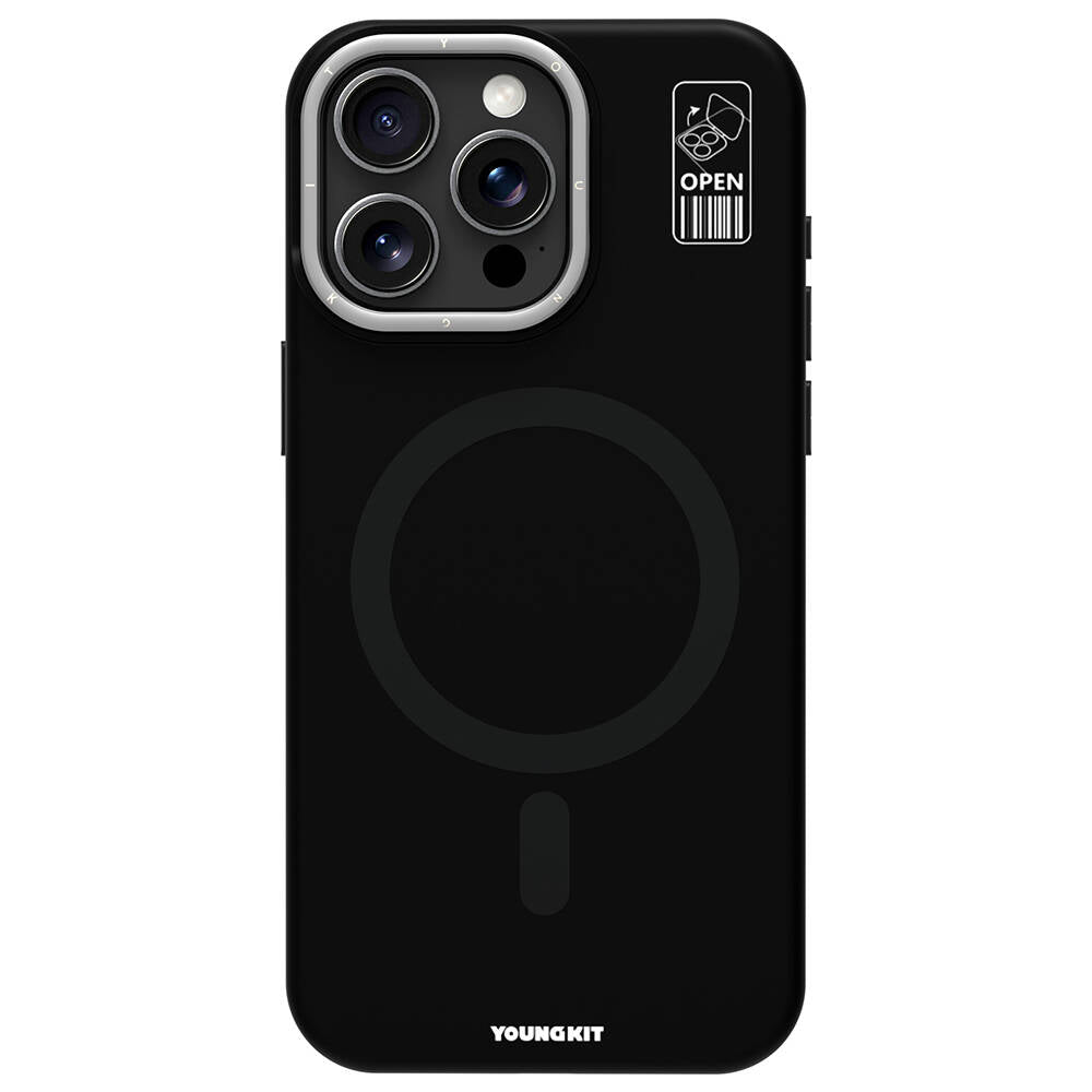 Apple iPhone 14 Pro Kılıf M-safe Şarj Özellikli Kamera Standlı Youngkit Bitty Cream Kapak Mor