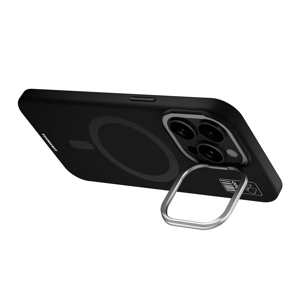 Apple iPhone 14 Pro Kılıf M-safe Şarj Özellikli Kamera Standlı Youngkit Bitty Cream Kapak Mor
