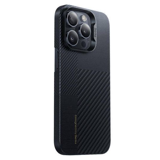 Apple iPhone 14 Pro Kılıf M-safe Şarj Özellikli Karbon Fiber Benks Montage ArmorAir Kevlar Kapak Siyah