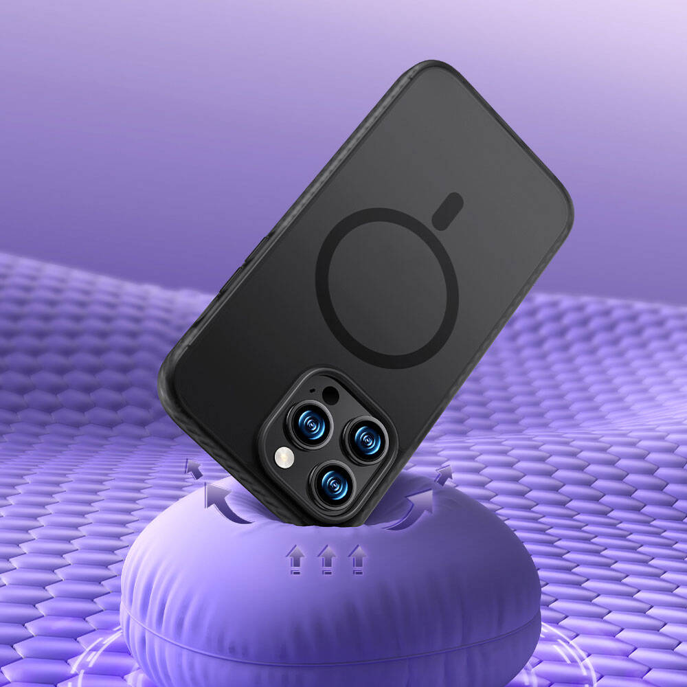 Apple iPhone 14 Pro Kılıf M-safe Şarj Özellikli Mat Arka Yüzey Benks Drop Resistance Kapak Mavi