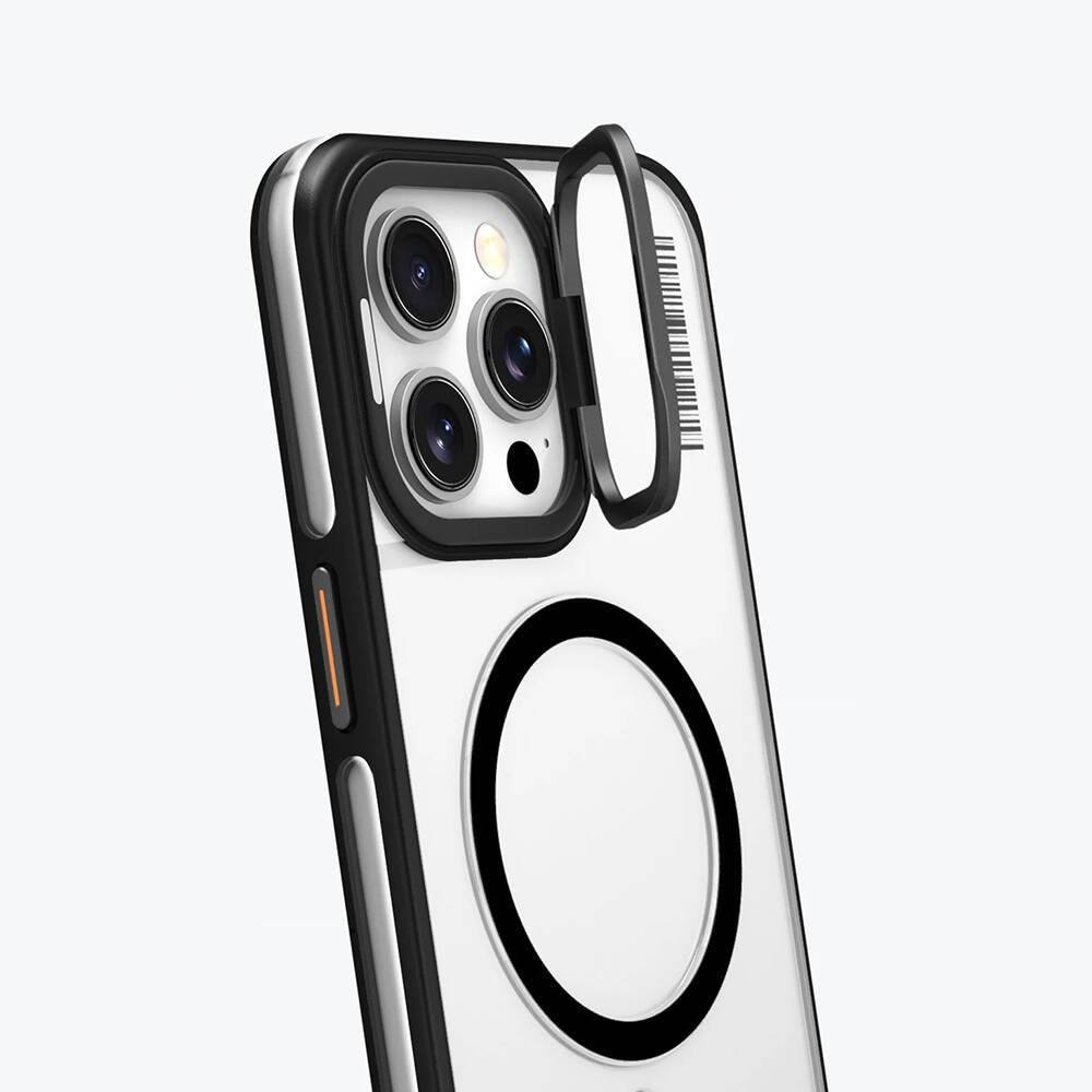 Apple iPhone 14 Pro Kılıf M-safe Şarj Özellikli Sararma Önleyici Youngkit Crystal Grid Kapak Mor