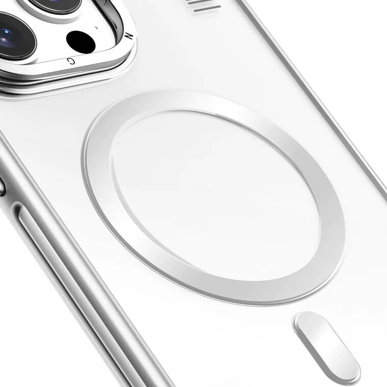 Apple iPhone 14 Pro Kılıf M-safe Şarj Özellikli Sararma Önleyici Youngkit Crystal Grid Kapak Mor