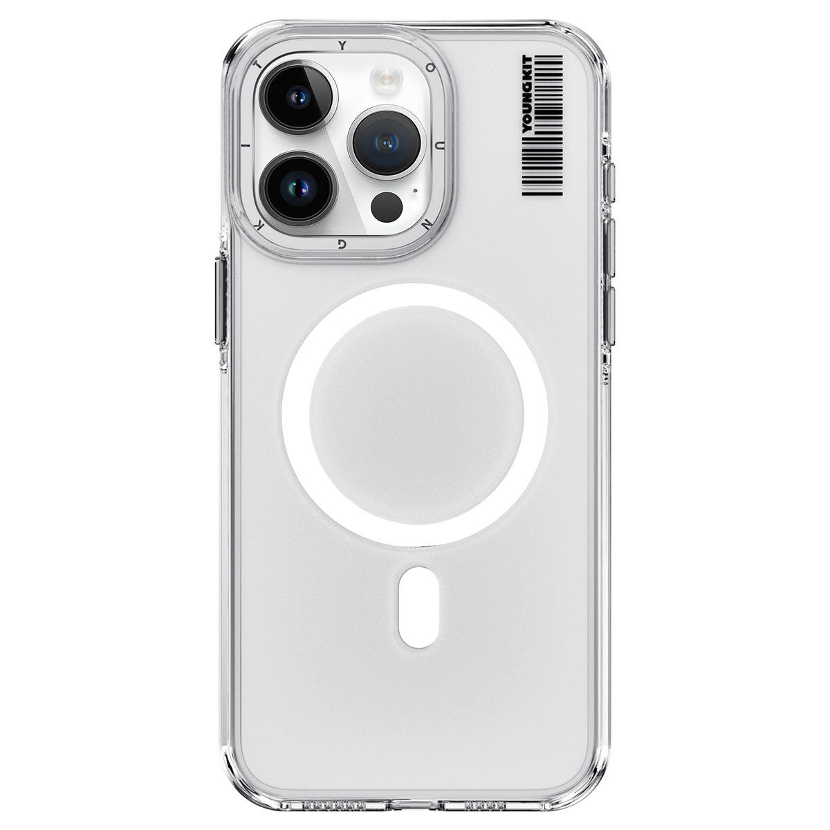 Apple iPhone 14 Pro Kılıf M-safe Şarj Özellikli Şeffaf Youngkit Crystal Shield Serisi Kapak Siyah