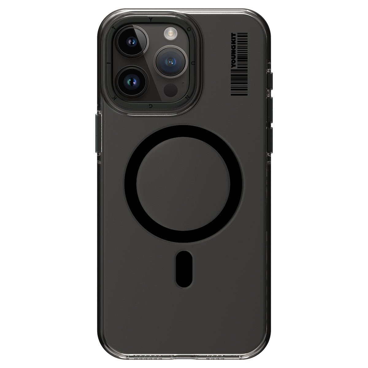 Apple iPhone 14 Pro Kılıf M-safe Şarj Özellikli Şeffaf Youngkit Crystal Shield Serisi Kapak Siyah