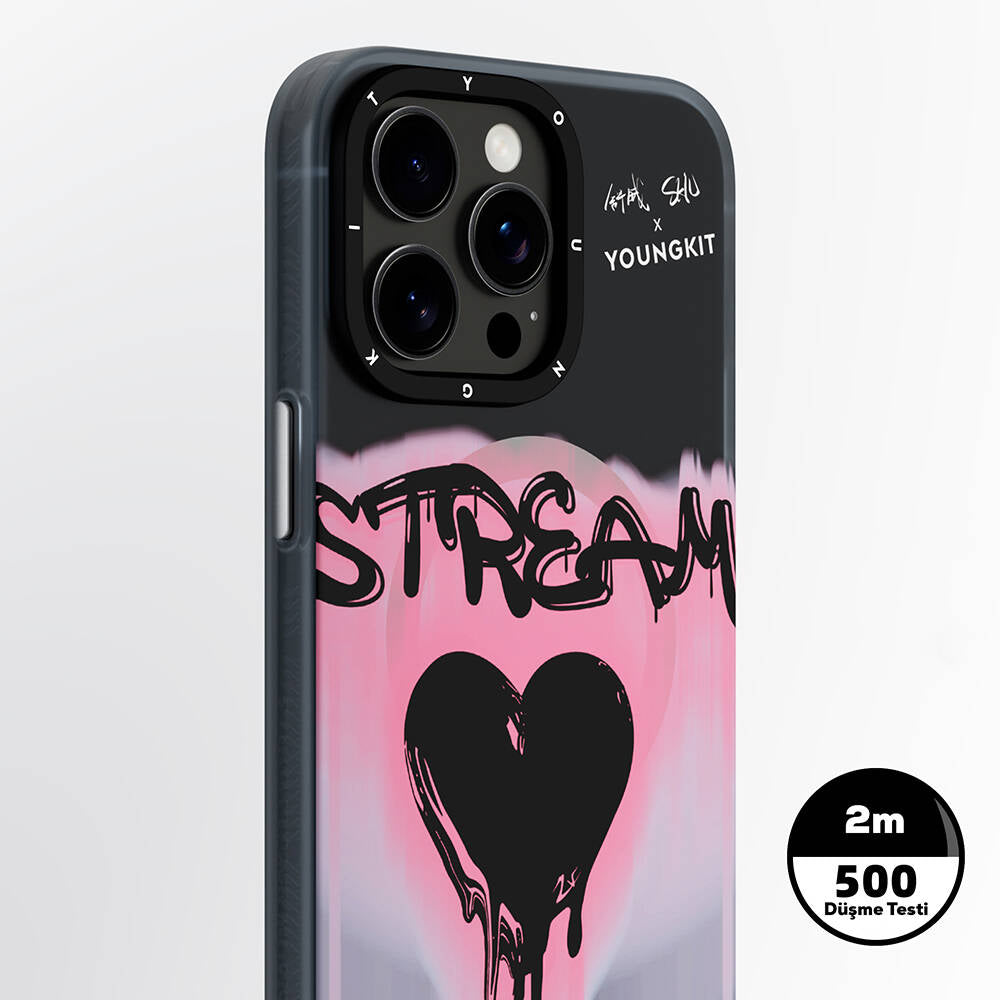 Apple iPhone 14 Pro Kılıf M-safe Şarj Özellikli Shu Tasarımlı Youngkit Dreamland Serisi Kapak Siyah