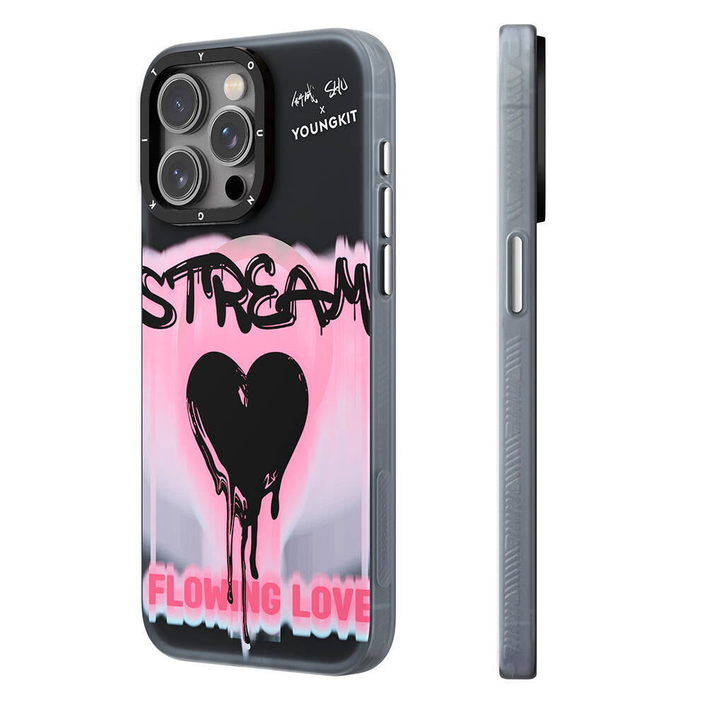 Apple iPhone 14 Pro Kılıf M-safe Şarj Özellikli Shu Tasarımlı Youngkit Dreamland Serisi Kapak Siyah