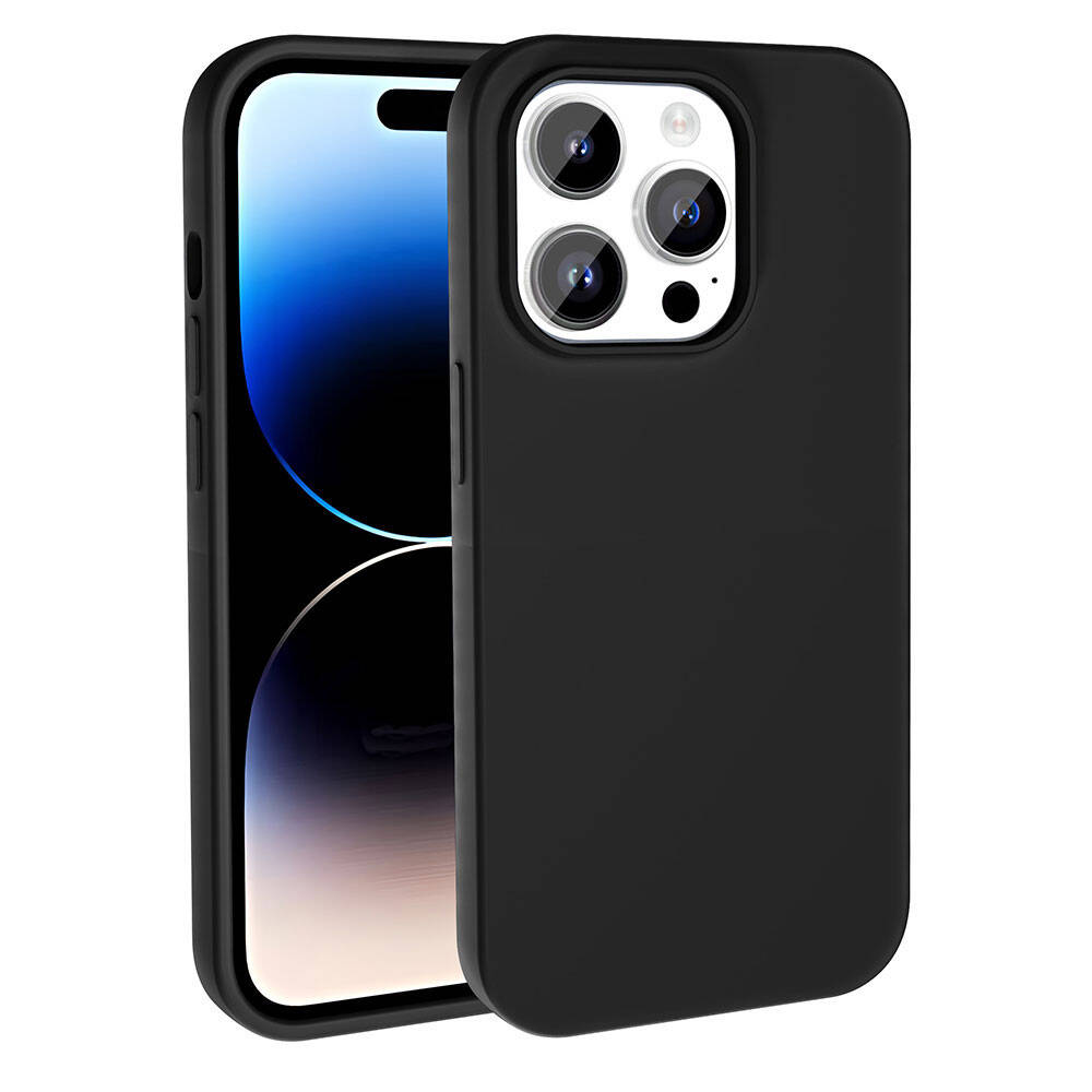 Apple iPhone 14 Pro Kılıf M-safe Şarj Özellikli Sıvı Teknolojili Silinebilir Sert Zore Kivi Kapak