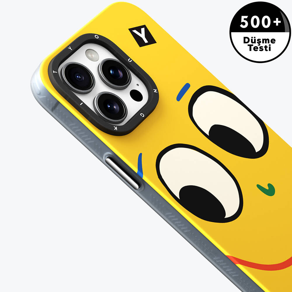 Apple iPhone 14 Pro Kılıf M-safe Şarj Özellikli Sunshine Tasarımlı Youngkit Daily Happy Serisi Kapak Sarı