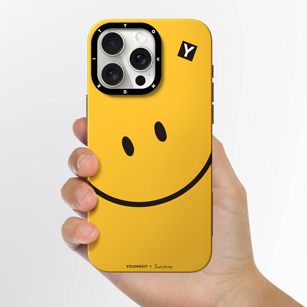 Apple iPhone 14 Pro Kılıf M-safe Şarj Özellikli Sunshine Tasarımlı Youngkit Daily Happy Serisi Kapak Sarı